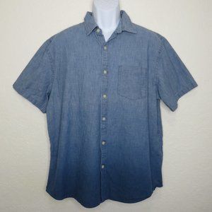 Old Navy* Men's Short Sleeve Button Down Curved Hem Chest Pocket Shirt~ Size XL‎
